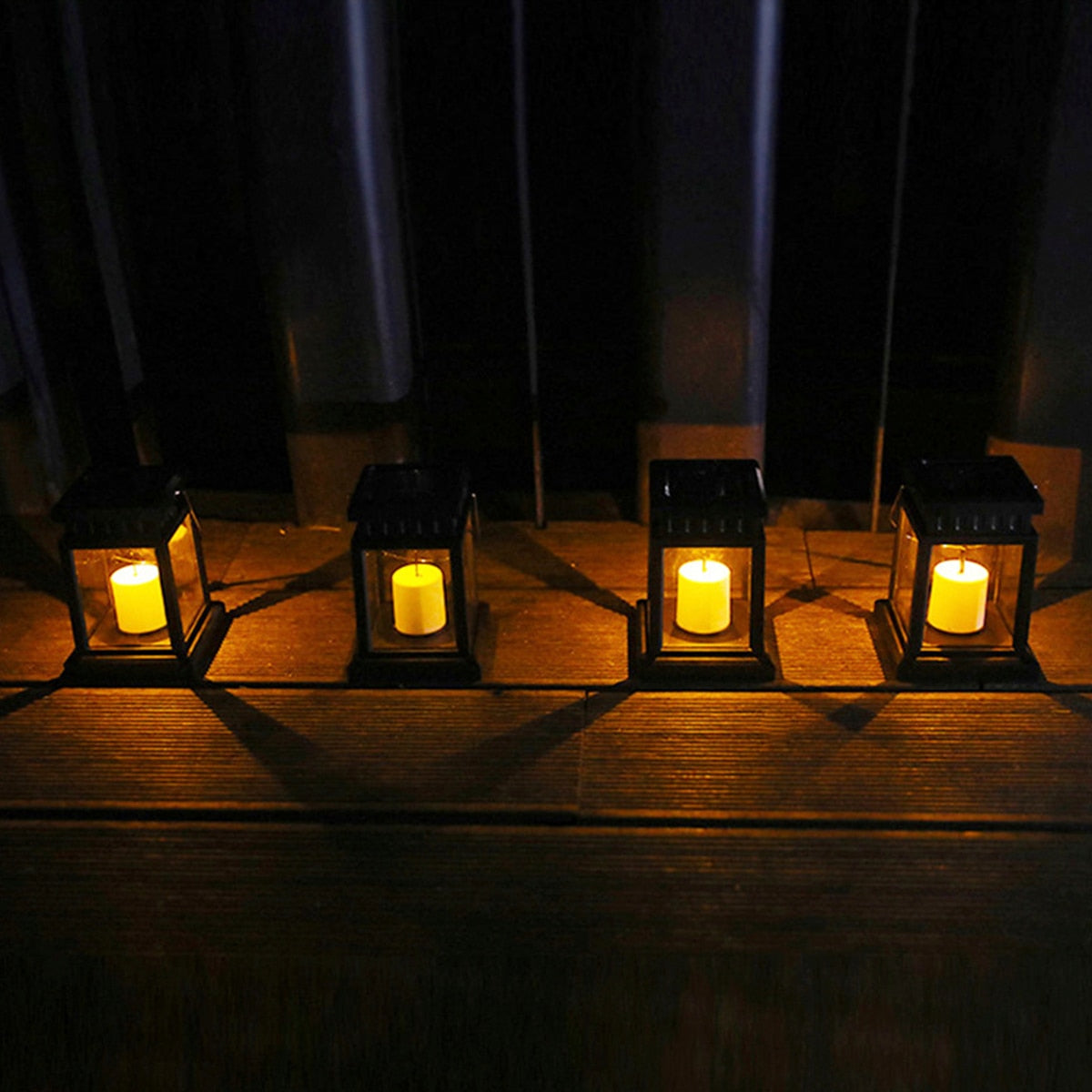 Lot de 4 lanternes solaires à LED avec empreintes de pattes de chien, 7