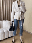 Cardigan en maille avec ceinture à nouer