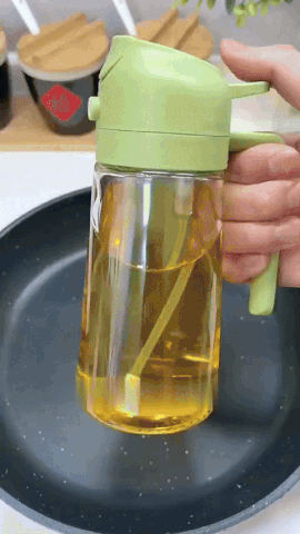 2-in-1 Glass Oil Sprayer for Cooking with Handle