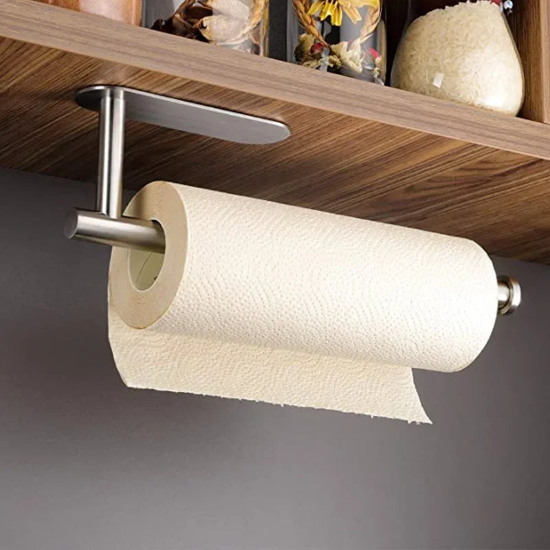 Porte-Rouleau Adhésif en Inox Sans Perçage - Lot de 2