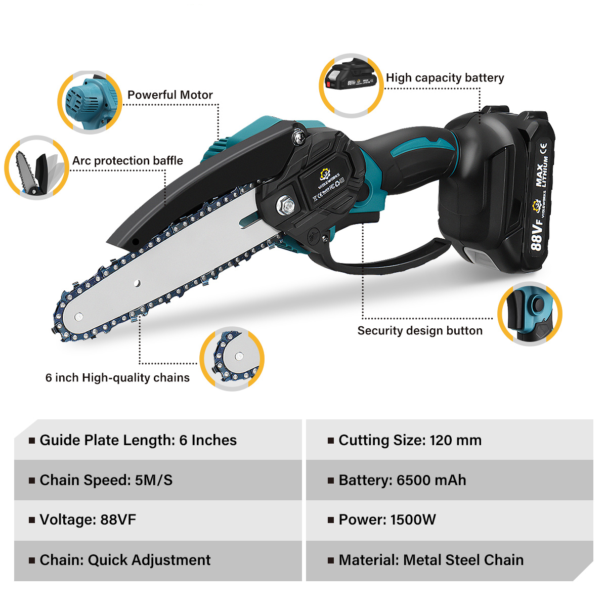 Cordless Mini Chainsaw - New Generation