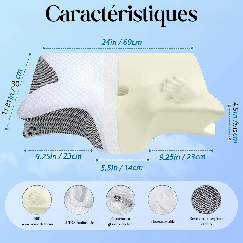 Butterfly pillow for neck pain