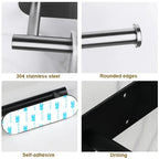 Porte-Rouleau Adhésif en Inox Sans Perçage - Lot de 2