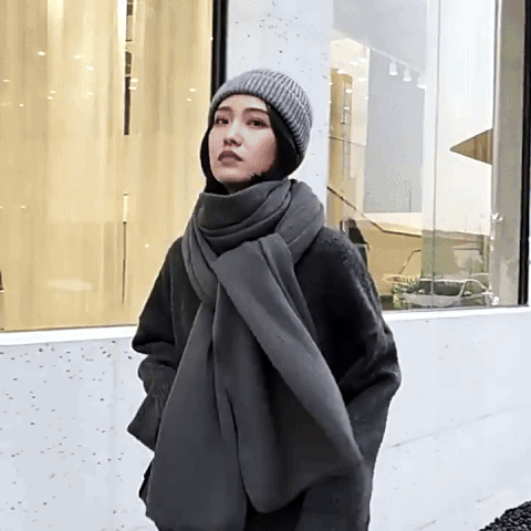 Chunky & Long Knit Scarf - Cashmere Softness