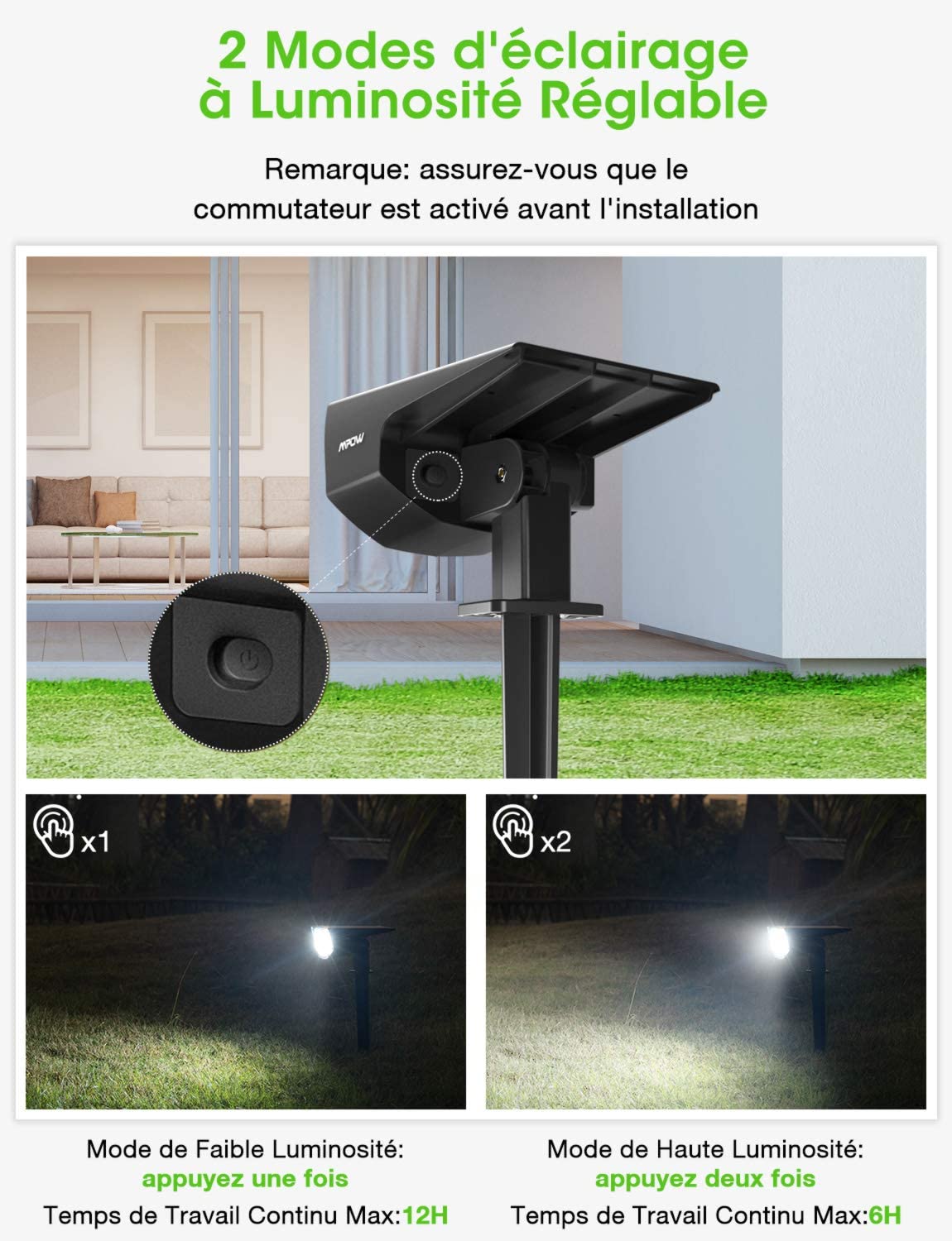 Solar LED Projector for Garden and Outdoor Use