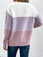 Pull en Maille à 3 Rayures en Dégradé