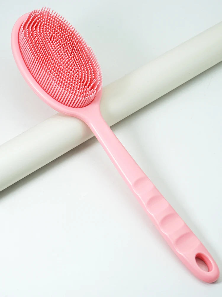Brosse de bain exfoliante 2 en 1 à long manche