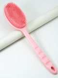 Brosse de bain exfoliante 2 en 1 à long manche