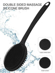Brosse de bain exfoliante 2 en 1 à long manche