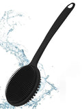 Brosse de bain exfoliante 2 en 1 à long manche