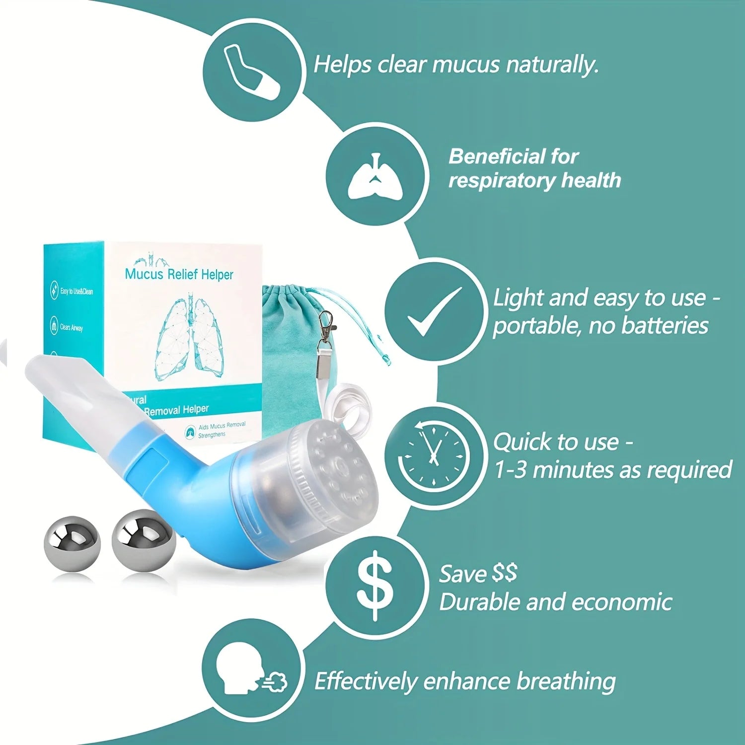 AIRLUNG - Entraîneur de Thérapie Respiratoire - Billes 3 Résistances