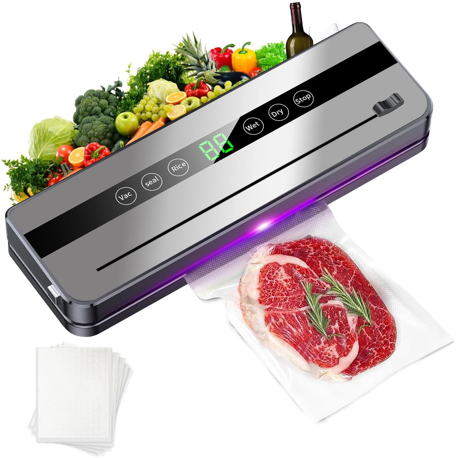Scelleuse Alimentaire Automatique 220V avec 10 Sacs Inclus — Idéale pour Cuisine Maison