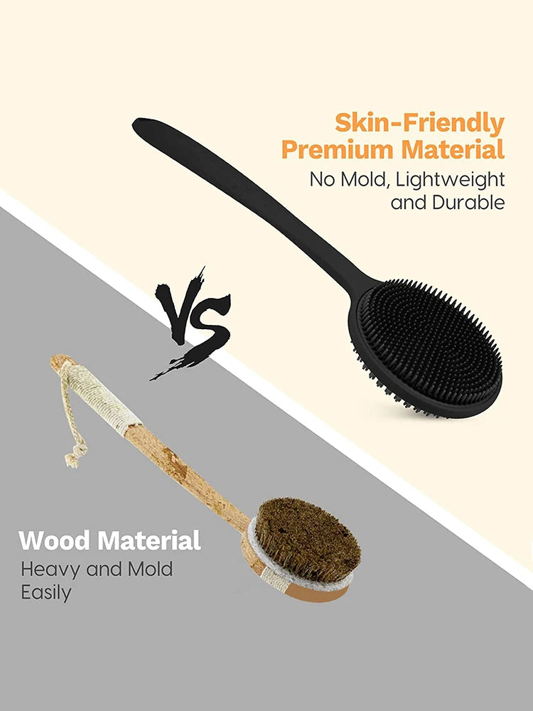 2-in-1 Long-Handled Exfoliating Bath Brush