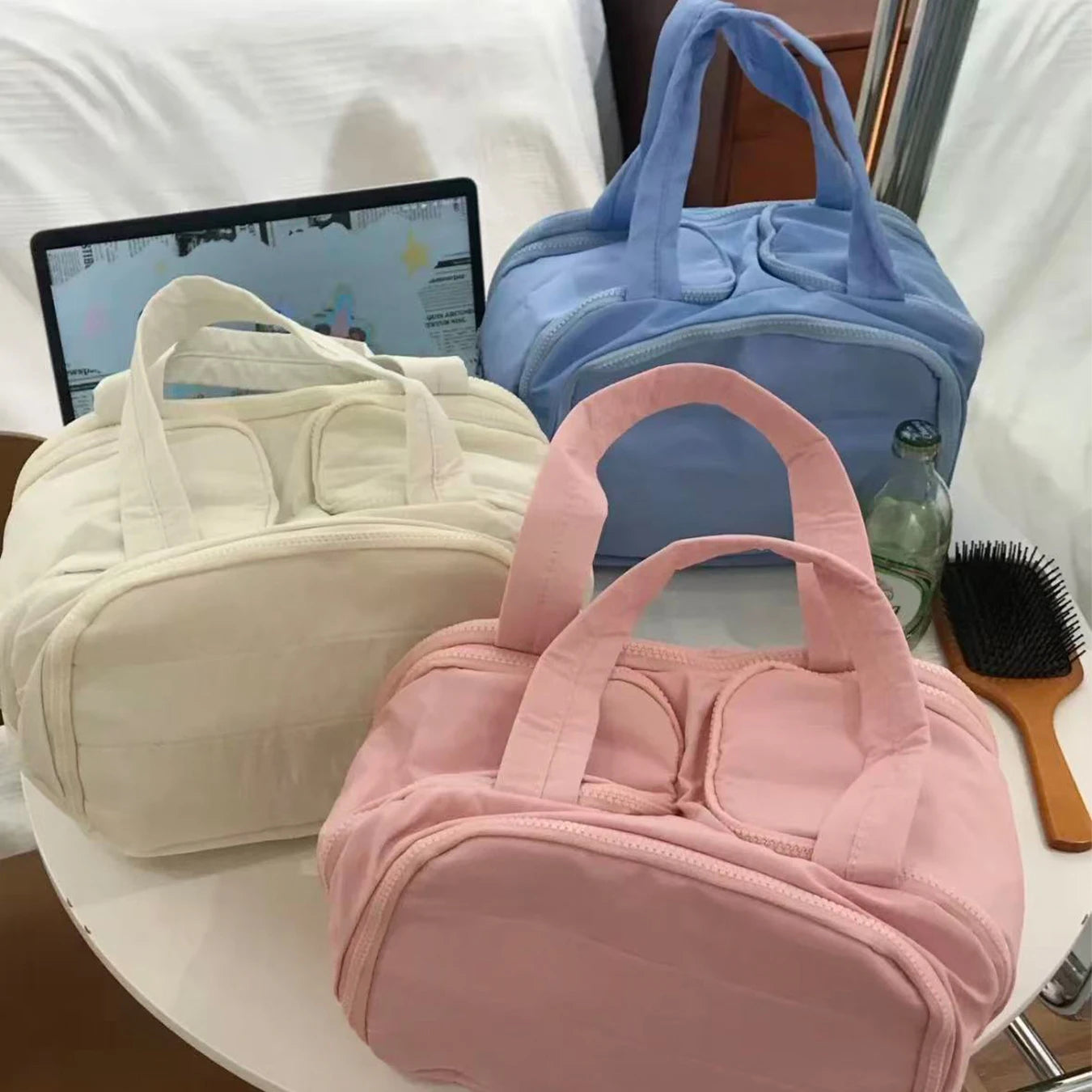 Trousse de Toilette de Soin & Maquillage Portable – Multi-Compartiments avec Séparation Sec et Humide pour Voyage