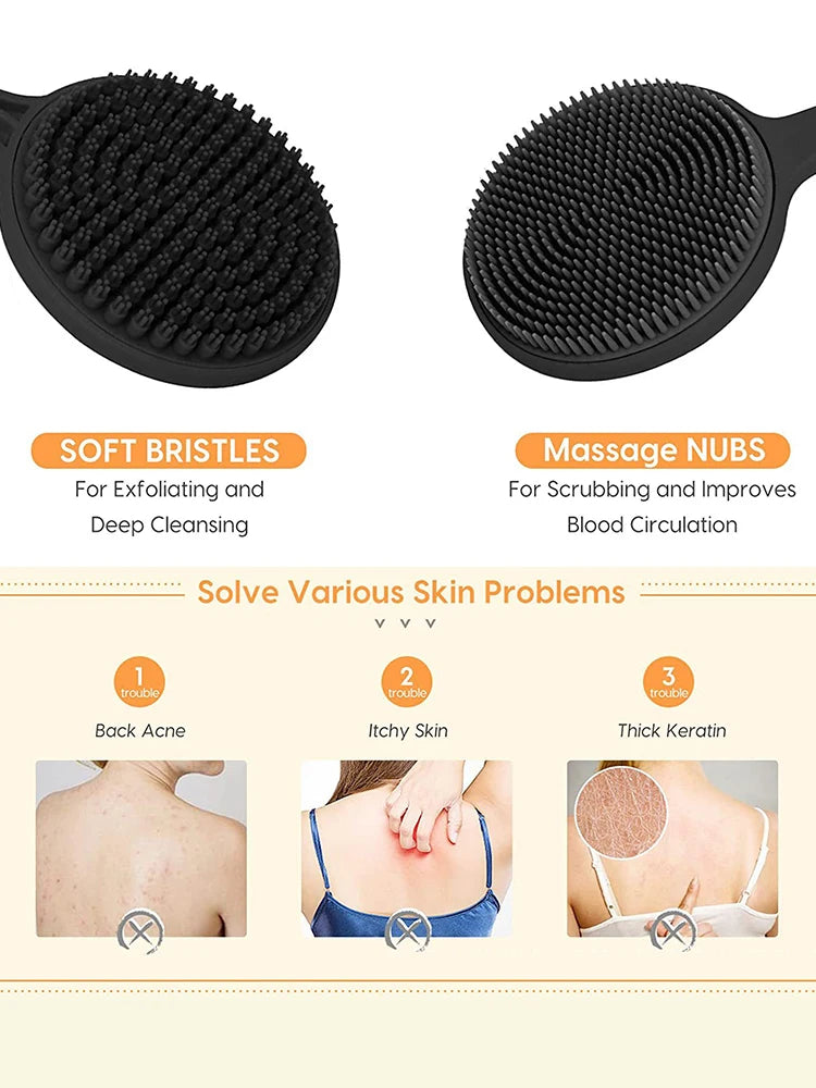2-in-1 Long-Handled Exfoliating Bath Brush