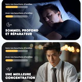 Bouchons d'Oreilles Anti-Bruit Réutilisables - Ronflements & Concentration