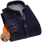 Corduroy shirt with warm fleece interior - Solid color