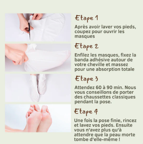 6 paires masques exfoliants pour pieds