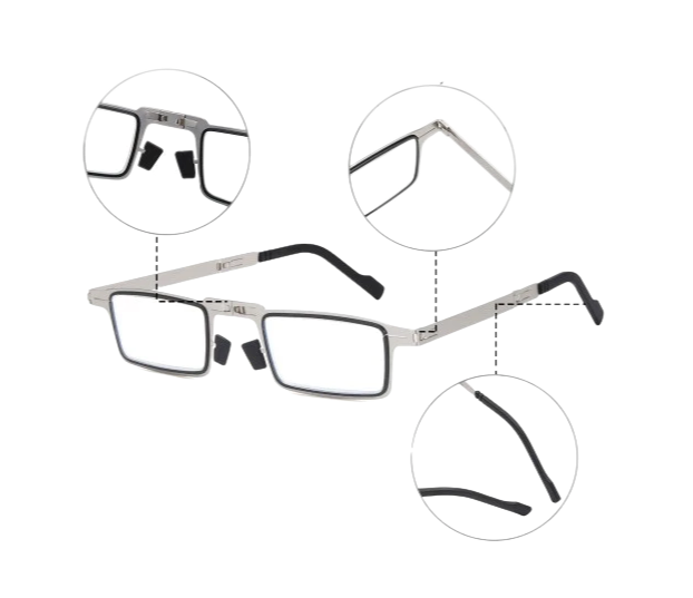 Folding reading glasses - Progressive lenses