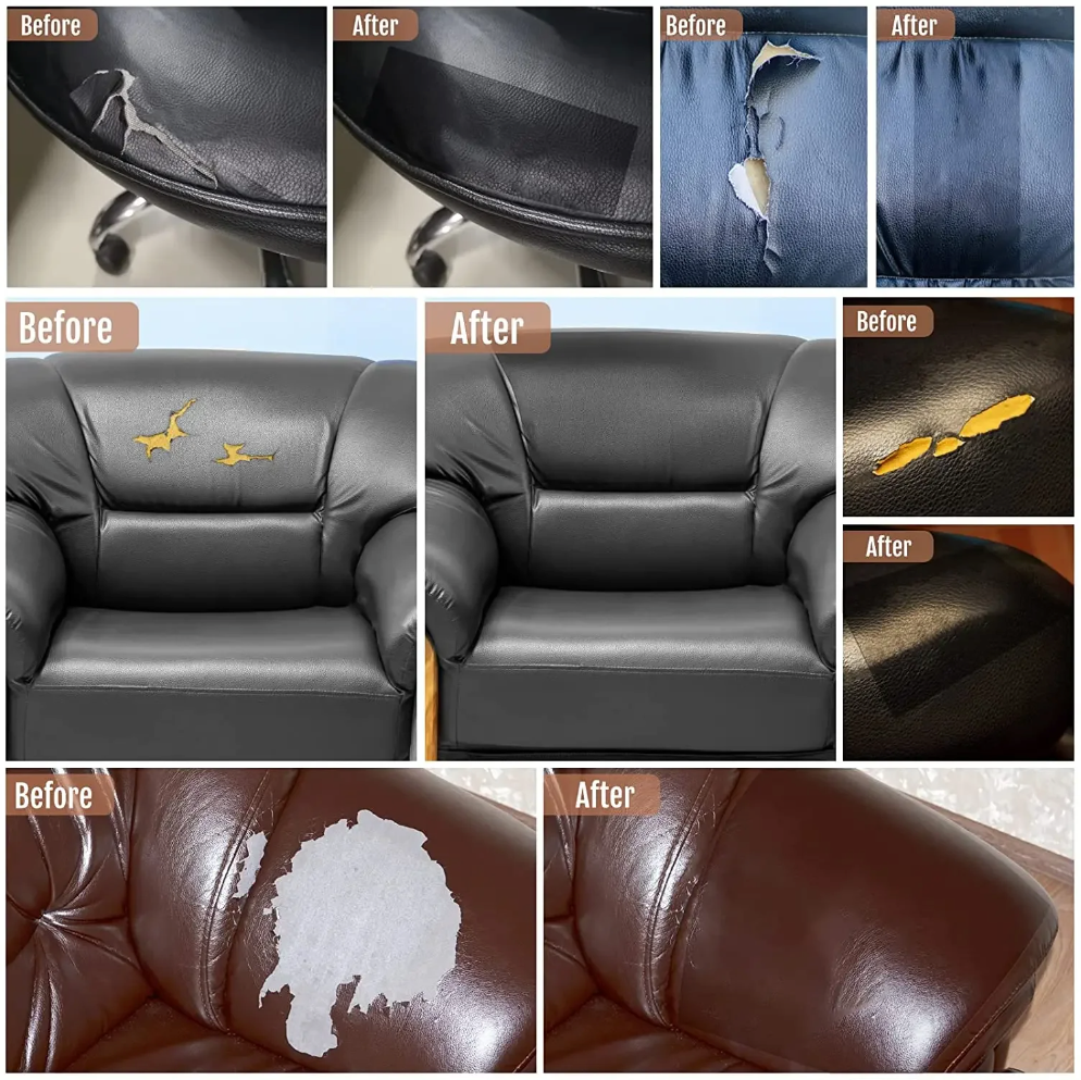 2x Adhesive leather repair patch