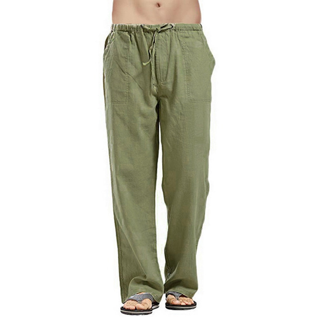 Multi-Pocket Linen Trousers