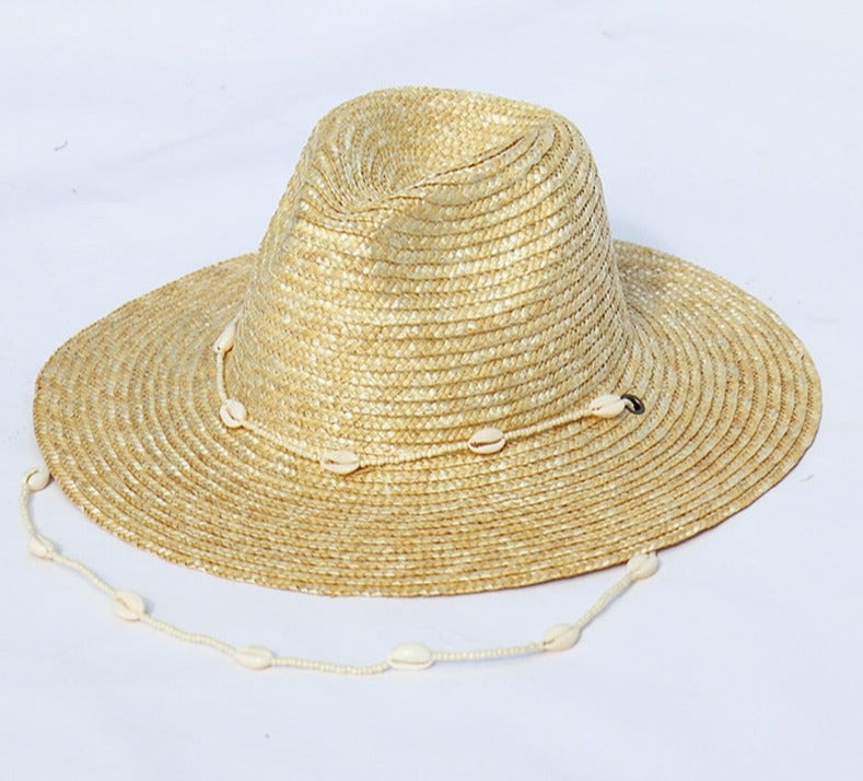 Chapeau de plage avec lanière coquillage - Collection 2023