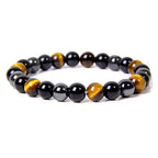 Triple Protection Bracelet - Tiger's Eye, Hematite, and Black Obsidian
