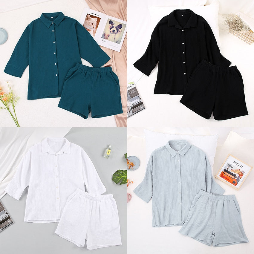 Jasmin - pyjama en gaze de coton pour femme
