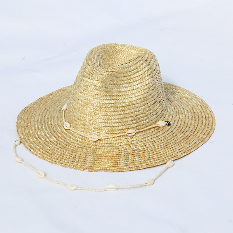 Chapeau de plage avec lanière coquillage - Collection 2023