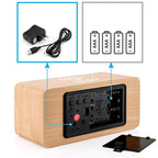 Wooden digital alarm clock with induction charger