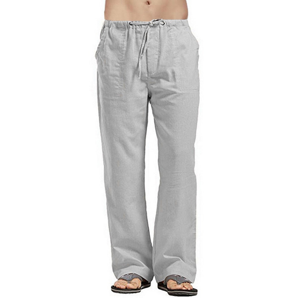 Multi-Pocket Linen Trousers