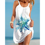 Robe de Plage à Imprimés Marins Sans Manches