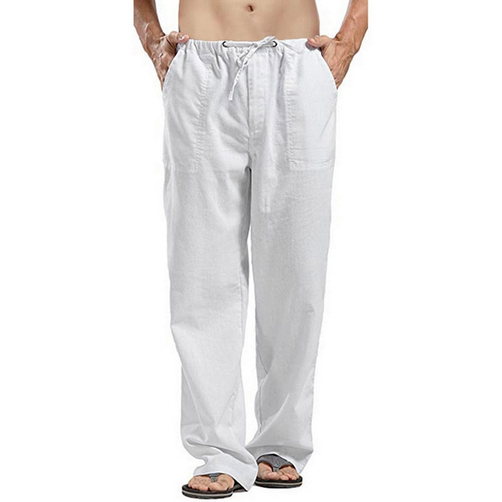 Multi-Pocket Linen Trousers