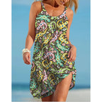 Robe de Plage à Imprimés Marins Sans Manches