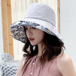 Chapeau bob large en Coton réversible à motif