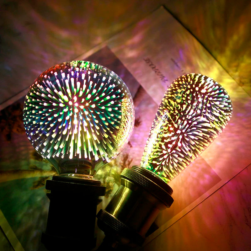 Ampoule LED feu d'artifice coloré 3D