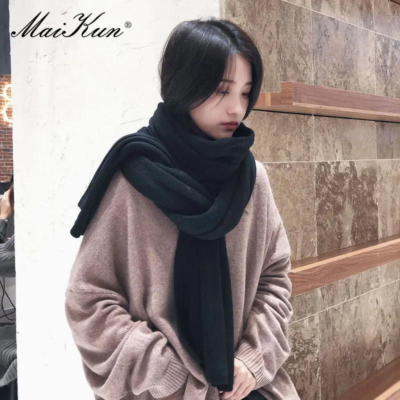 Chunky & Long Knit Scarf - Cashmere Softness