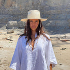 Chapeau de plage avec lanière coquillage - Collection 2023
