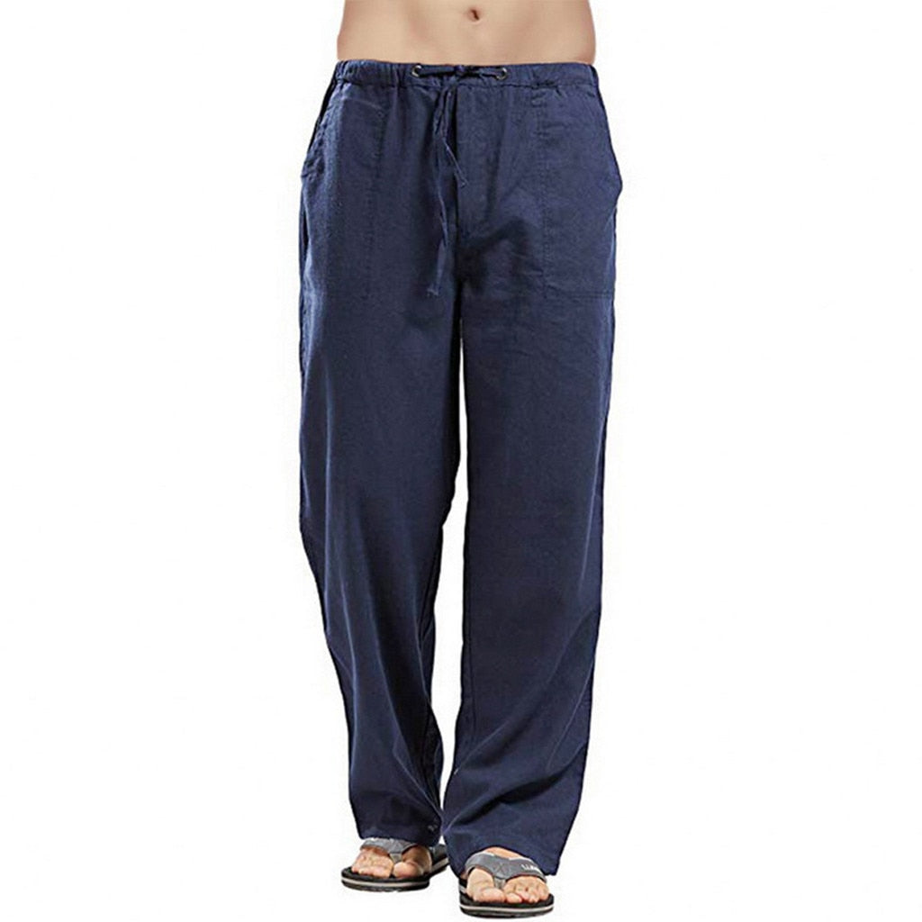 Multi-Pocket Linen Trousers