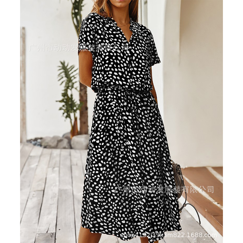 Robe chemise d'été légère à imprimé