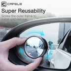 Miroir d'Angle Mort pour rétroviseur de Voiture - Ajustable 360 degrés
