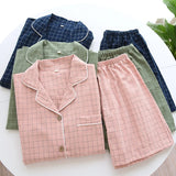 Pyjama en Gaze de Coton Chemise & Short Mixte - Printemps/ Été