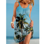 Robe de Plage à Imprimés Marins Sans Manches
