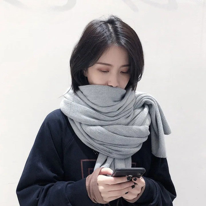 Chunky & Long Knit Scarf - Cashmere Softness