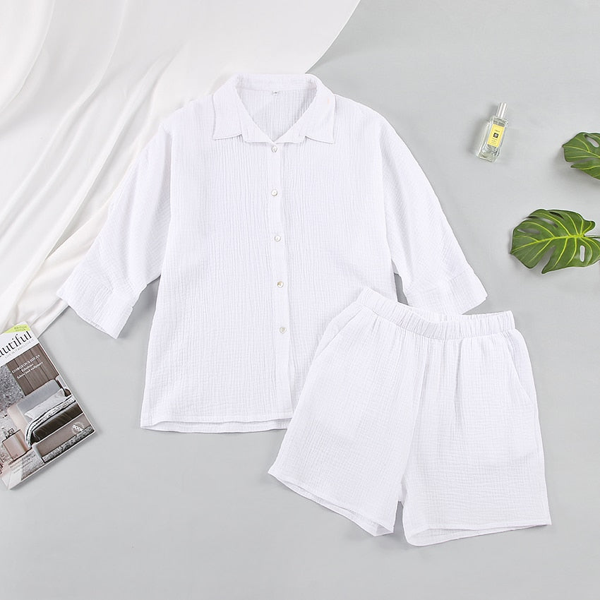 Jasmin - pyjama en gaze de coton pour femme