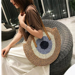 Sac de Plage en Osier "Oeil" avec Fermeture