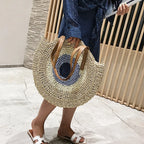 Sac de Plage en Osier "Oeil" avec Fermeture