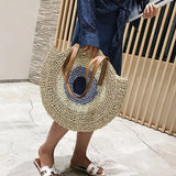 Sac de Plage en Osier "Oeil" avec Fermeture