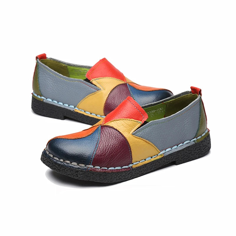 Women's Multicolored Summer Cowhide Loafers