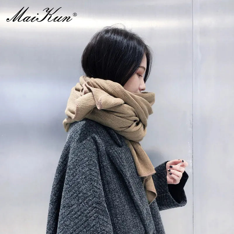 Chunky & Long Knit Scarf - Cashmere Softness